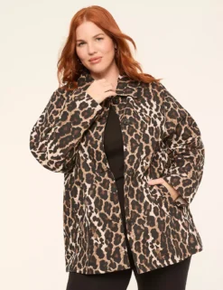 Printed Leopard Carcoat Leopard 7 Printed Leopard Carcoat Leopard -Lanebryant Shop 412419 0000115170