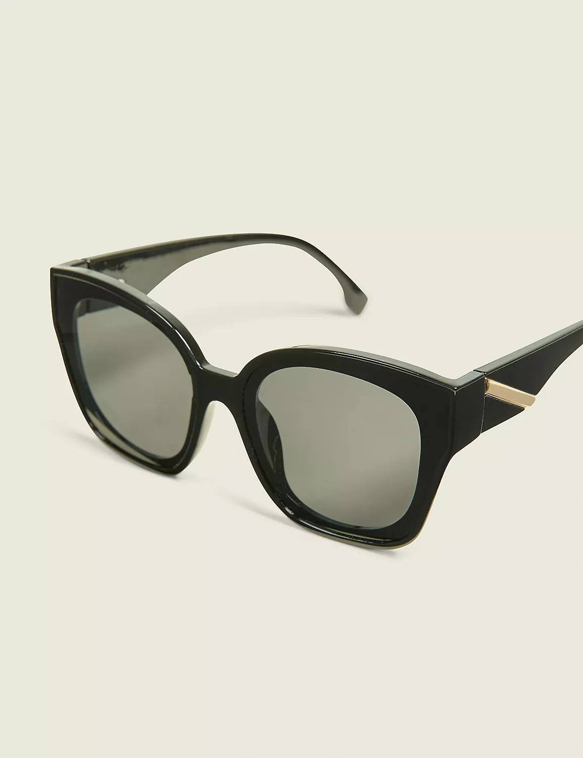 Black Goldtone-Detail Cateye Sunglasses Black 3 Black Goldtone-Detail Cateye Sunglasses Black