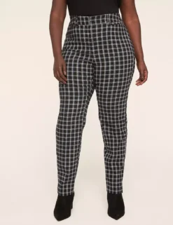 4-Season Slim Ankle Pant Black Plaid 7 4-Season Slim Ankle Pant Black Plaid -Lanebryant Shop 412430 0000115793