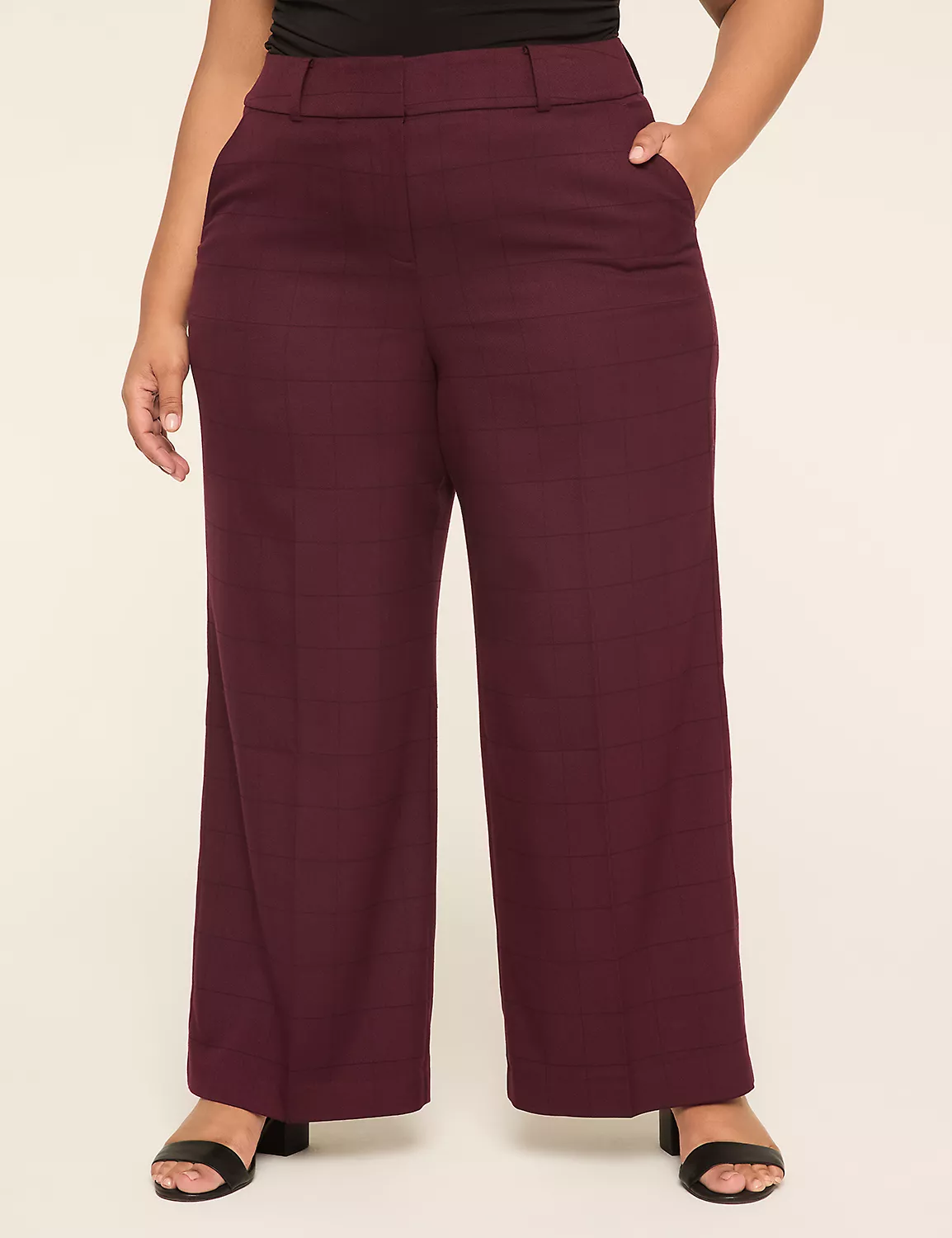 Perfect Drape High-Rise Wide Leg Pant Windowpane 5 Perfect Drape High-Rise Wide Leg Pant Windowpane - Image 3