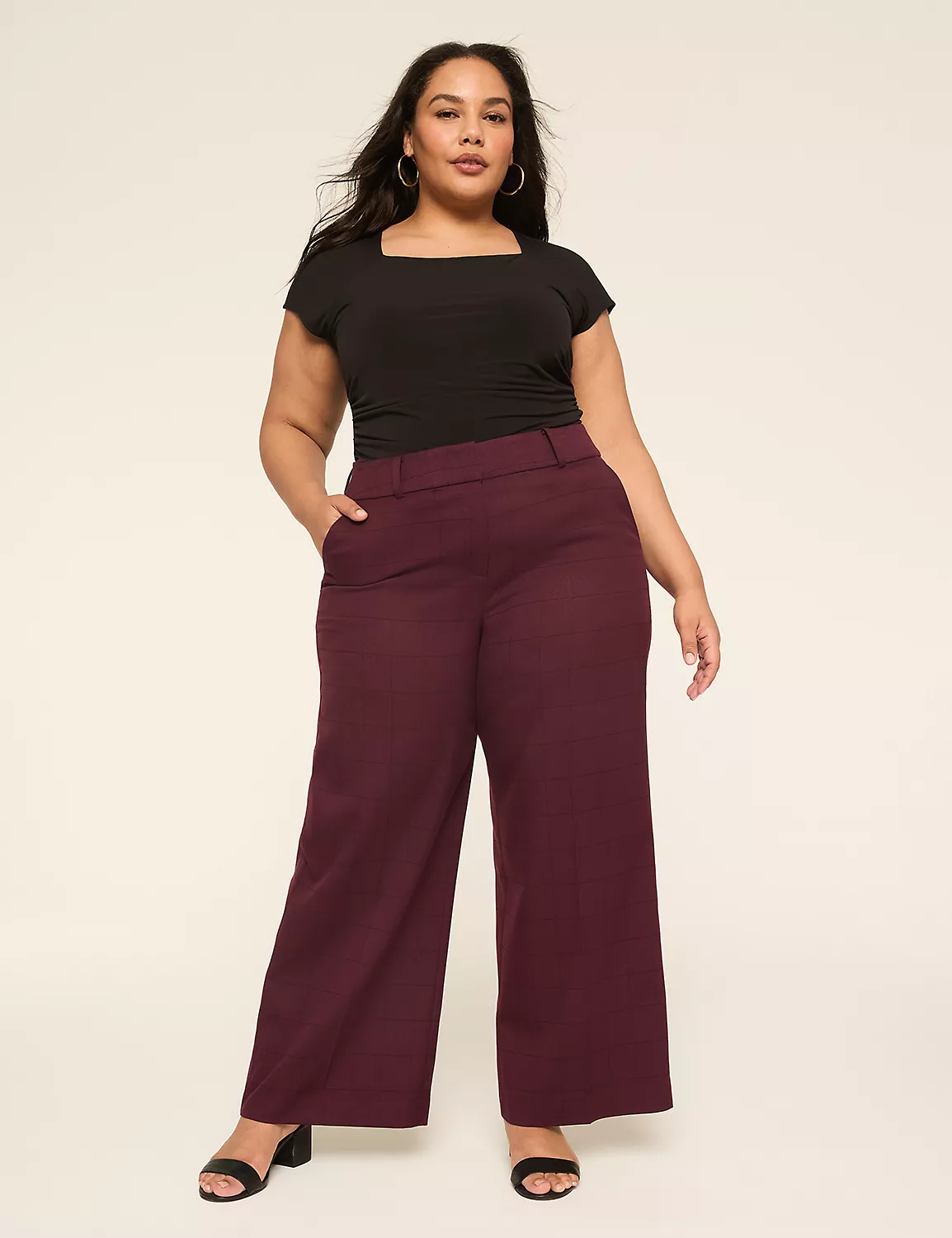 Perfect Drape High-Rise Wide Leg Pant Windowpane 4 Perfect Drape High-Rise Wide Leg Pant Windowpane - Image 2