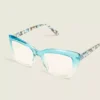 Blue Ombre Print-Side Cateye Reading Glasses Dazzling Blue 1 Blue Ombre Print-Side Cateye Reading Glasses Dazzling Blue -Lanebryant Shop 412448 0000008865