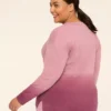 LIVI French Terry V-Neck Dip Dye Sweatshirt Orchid -Lanebryant Shop 412469 0000009584 Back