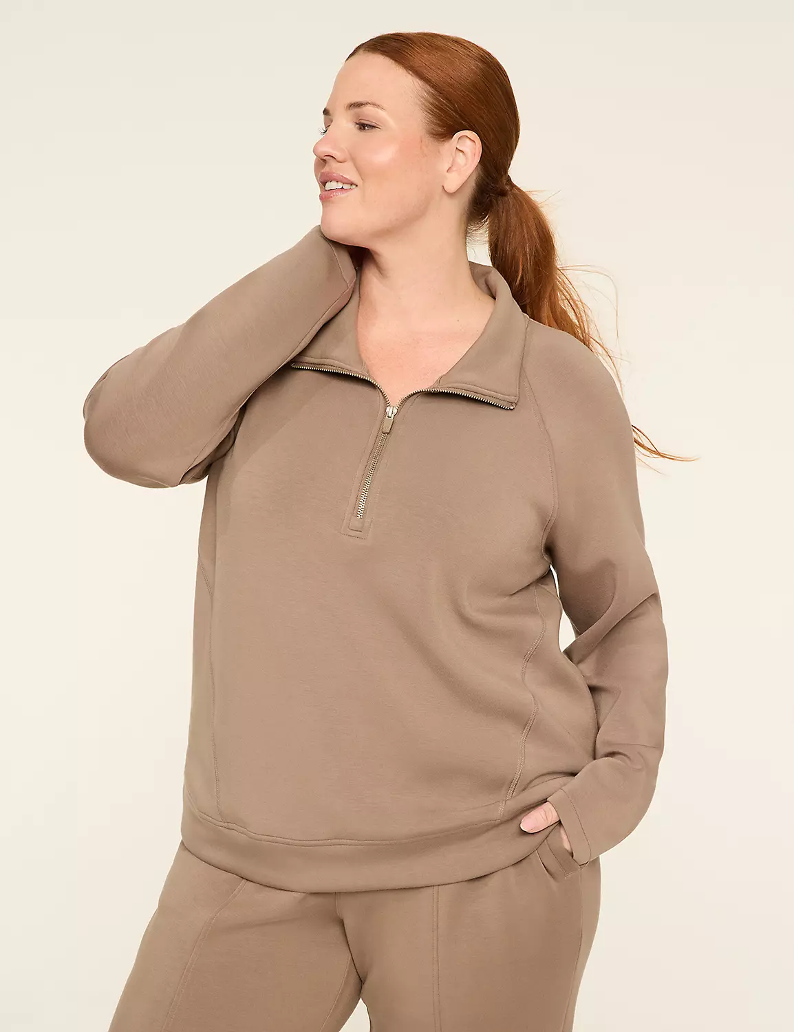 LIVI Journey Half-Zip Sweatshirt Walnut 5 LIVI Journey Half-Zip Sweatshirt Walnut - Image 3