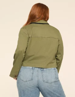 Sanded Twill Short Jacket Olive