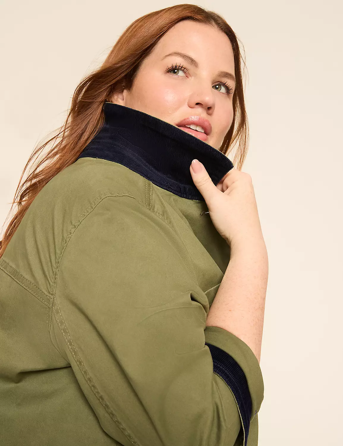 Sanded Twill Short Jacket Olive 5 Sanded Twill Short Jacket Olive - Image 3