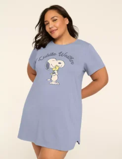 Snoopy Comfy Cotton Sleepshirt Stonewash -Lanebryant Shop 412529 0000008573