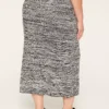 Cable Knit Maxi Sweater Skirt Black & White Marl -Lanebryant Shop 412551 0000115837 Back