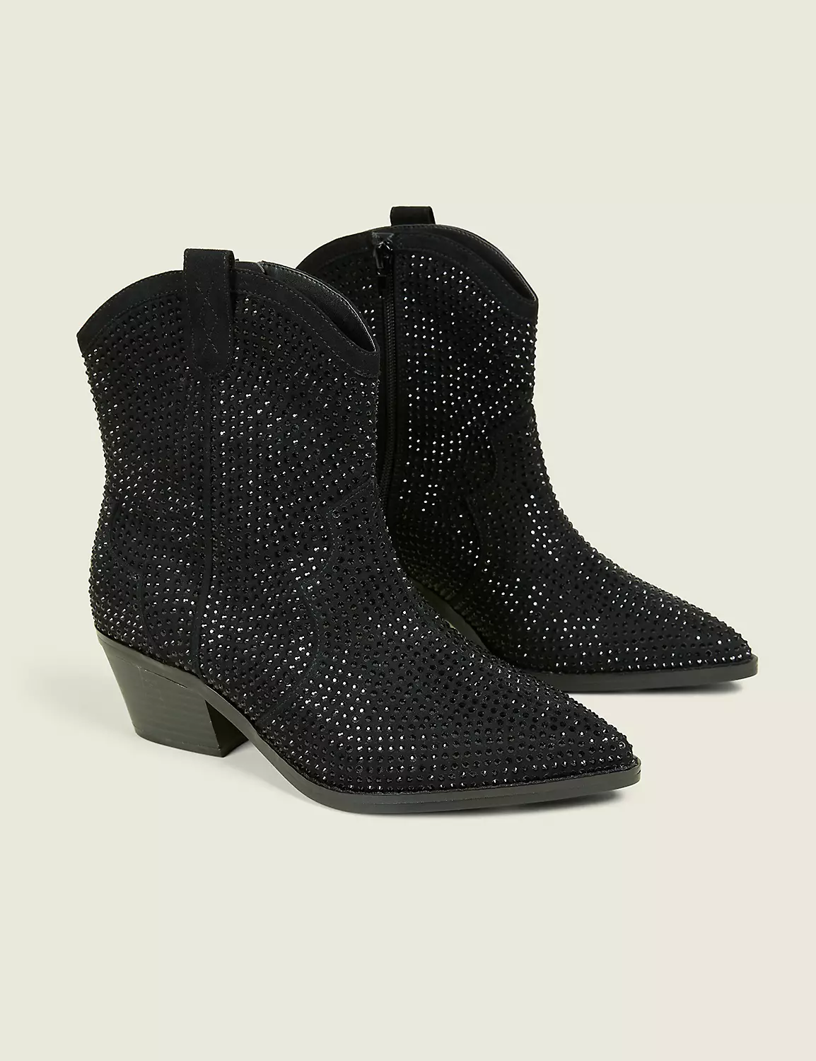 Dream Cloud Rhinestone Glitzy Western Ankle Boot Black 4 Dream Cloud Rhinestone Glitzy Western Ankle Boot Black - Image 2
