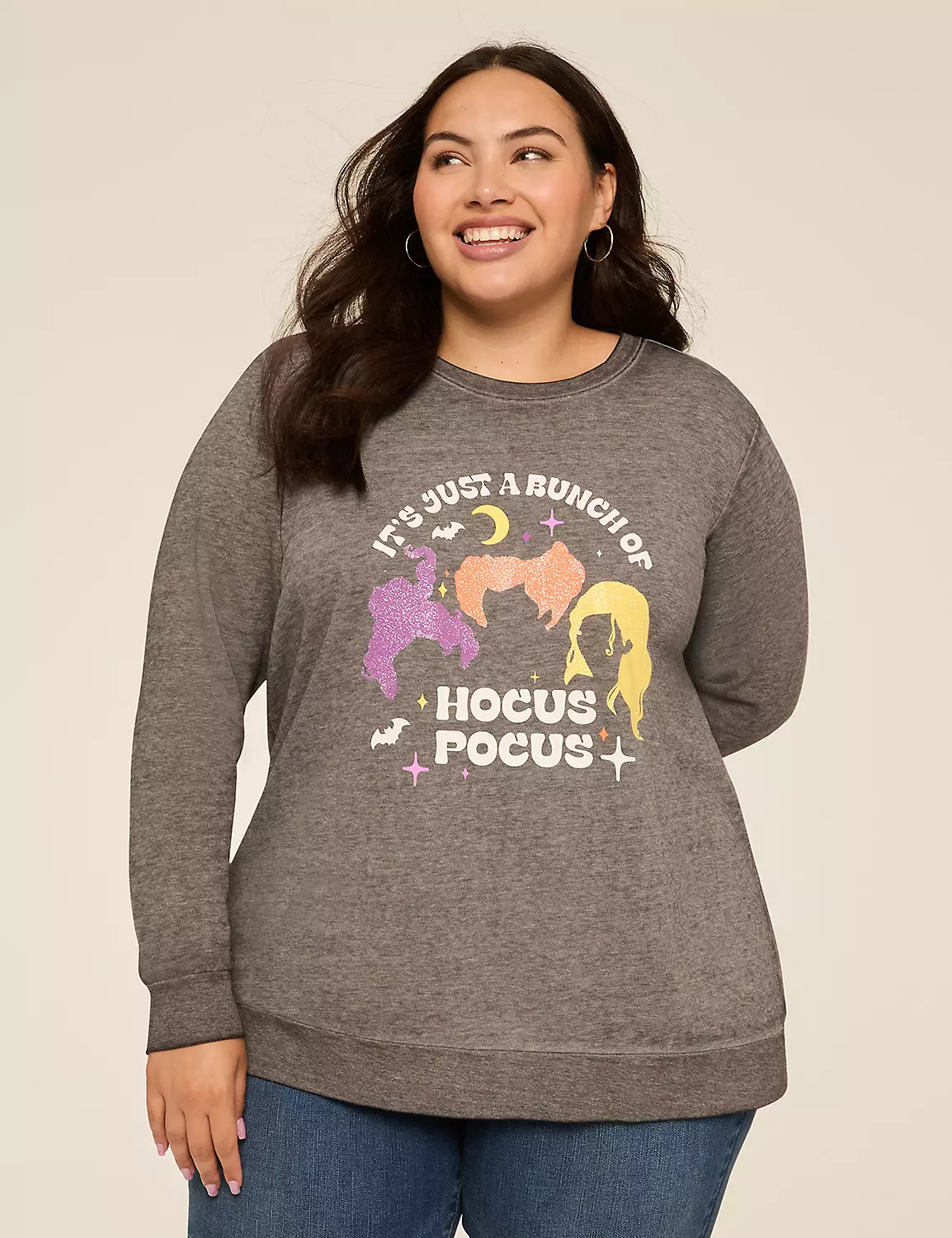 Hocus Pocus Graphic Sweatshirt Charcoal Heather 6 Hocus Pocus Graphic Sweatshirt Charcoal Heather - Image 4