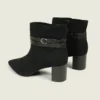 Dream Cloud Buckle-Detail Heeled Ankle Boot Black
