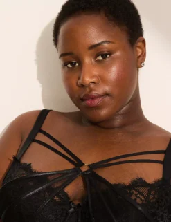 Strappy French Balconette Bra Black