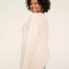 V-Neck Pullover Sweater Oatmeal -Lanebryant Shop 412645 0000114762 Back