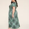 Flutter-Sleeve Elastic-Waist Maxi Dress Blue Medallion 1 Flutter-Sleeve Elastic-Waist Maxi Dress Blue Medallion -Lanebryant Shop 412674 0000114792 Back