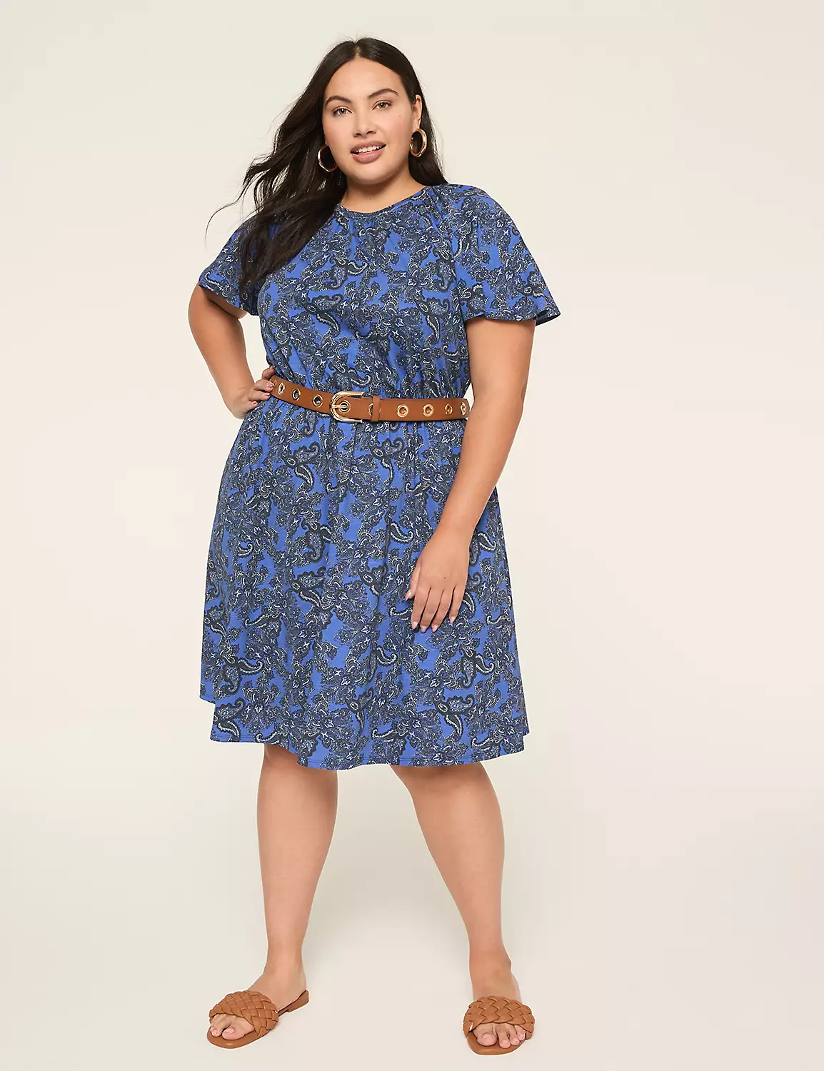 Crew-Neck Flutter-Sleeve Dress Opulent Paisley 5 Crew-Neck Flutter-Sleeve Dress Opulent Paisley - Image 3