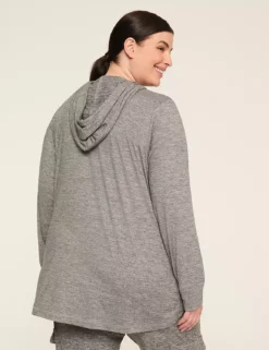 LIVI Soft Marl Long-Sleeve Hoodie Black And White Marl