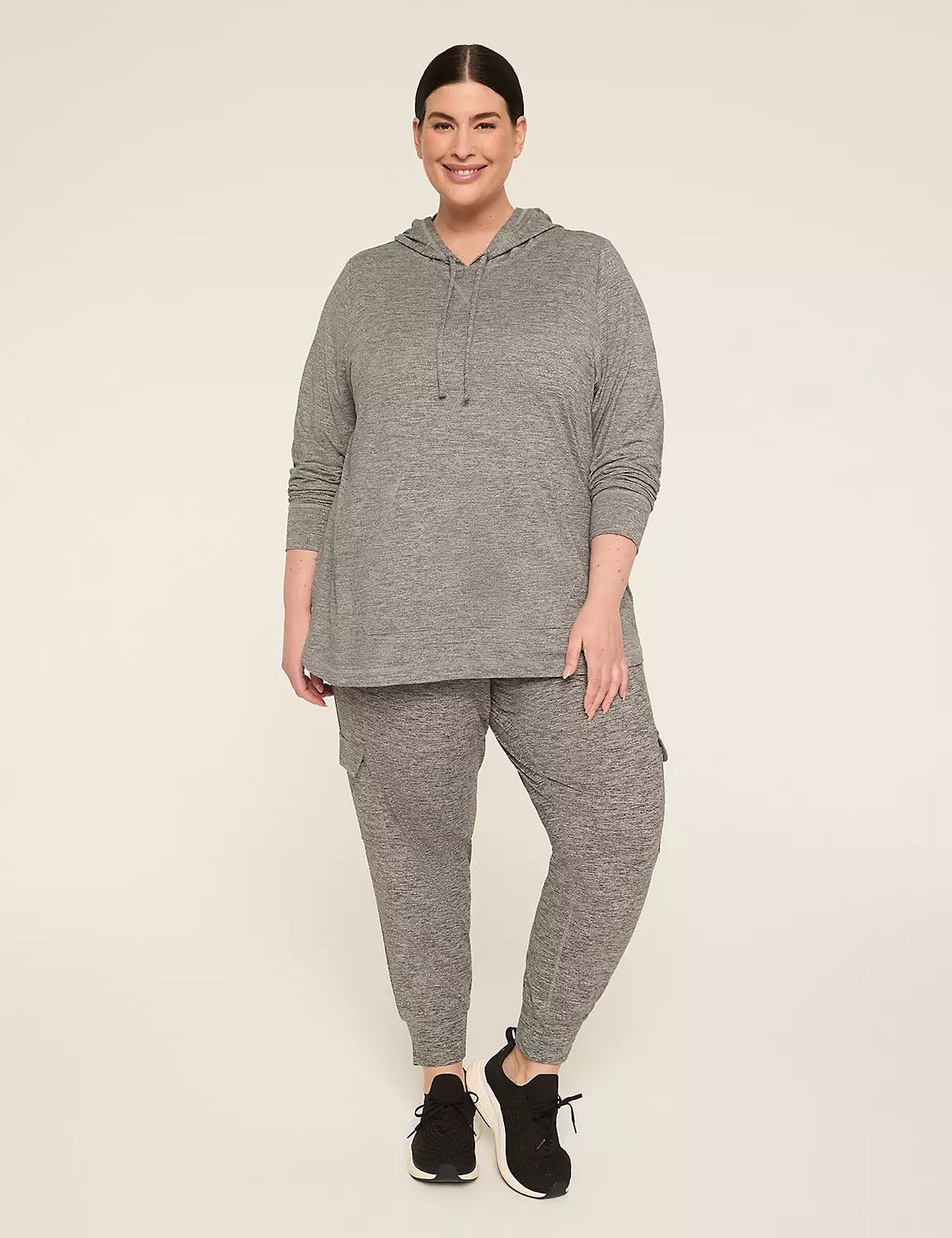 LIVI Soft Marl Long-Sleeve Hoodie Black And White Marl 4 LIVI Soft Marl Long-Sleeve Hoodie Black And White Marl - Image 2