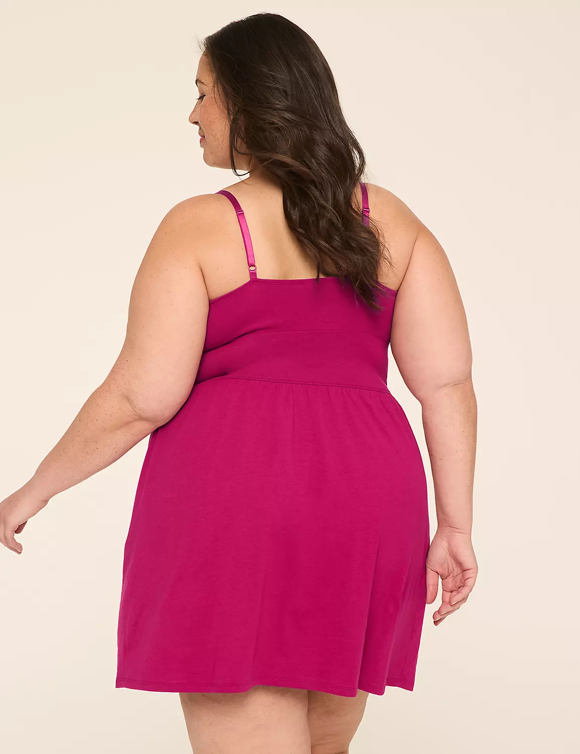 Comfy Cotton Hook-And-Eye Lace Chemise Passion Berry 3 Comfy Cotton Hook-And-Eye Lace Chemise Passion Berry