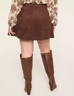 Faux-Suede Skort Coffee