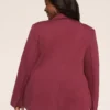 Essential Ponte Blazer Burgundy 2 Essential Ponte Blazer Burgundy -Lanebryant Shop 412839 0000008433 Back
