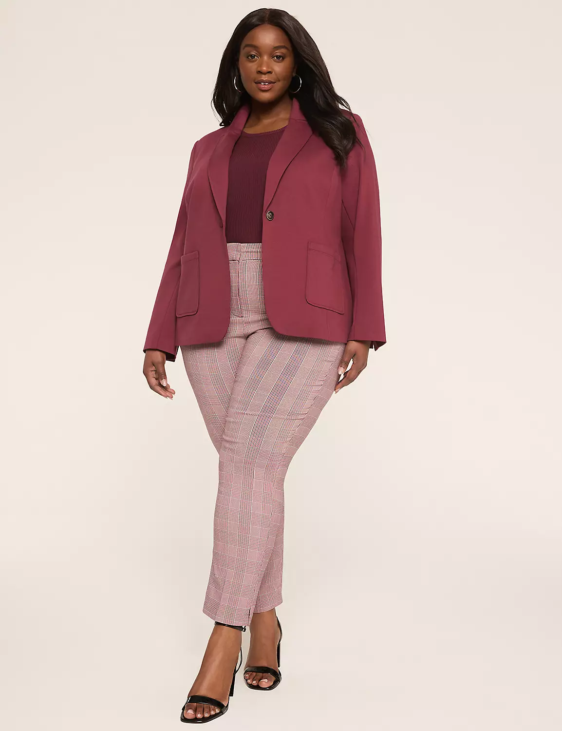 Essential Ponte Blazer Burgundy 4 Essential Ponte Blazer Burgundy - Image 2