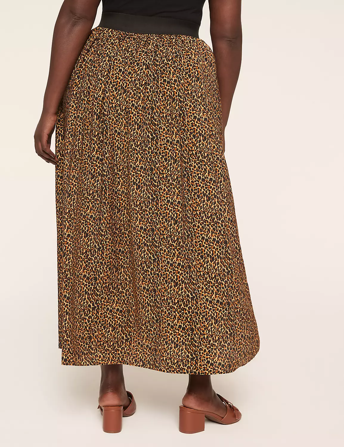 Pull-On Shirred Maxi Skirt Cheetah 3 Pull-On Shirred Maxi Skirt Cheetah