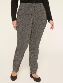 4-Season Straight Leg Pant Brown Geo -Lanebryant Shop 412873 0000115257