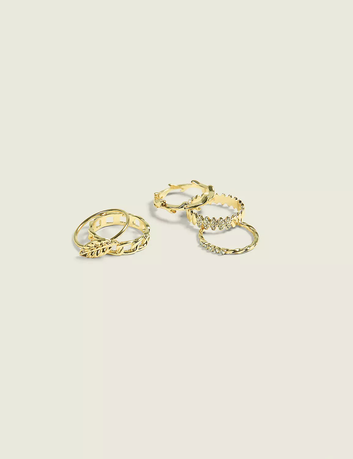 Goldtone Ring Stack Gold 3 Goldtone Ring Stack Gold