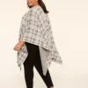 Plaid Open-Front Overpiece Grey -Lanebryant Shop 412985 0000000956 Back