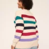 Striped Crew-Neck Pullover Sweater Stripe 1 Striped Crew-Neck Pullover Sweater Stripe -Lanebryant Shop 413013 0000116379 Back