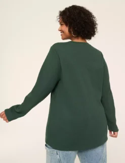 Waffle Knit Glitter Comfy & Cozy Graphic Tee Pine