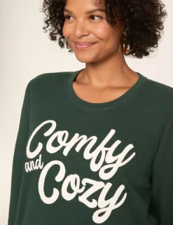 Waffle Knit Glitter Comfy & Cozy Graphic Tee Pine 8 Waffle Knit Glitter Comfy & Cozy Graphic Tee Pine -Lanebryant Shop 413039 0000008158 alt2