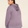 French Terry Textured Blessed Graphic Hoodie Steel 1 French Terry Textured Blessed Graphic Hoodie Steel -Lanebryant Shop 413044 0000008109 Back