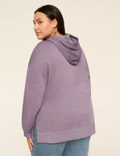 French Terry Textured Blessed Graphic Hoodie Steel