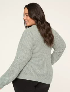 Trellis Knit Pullover Sweater Cool Silver