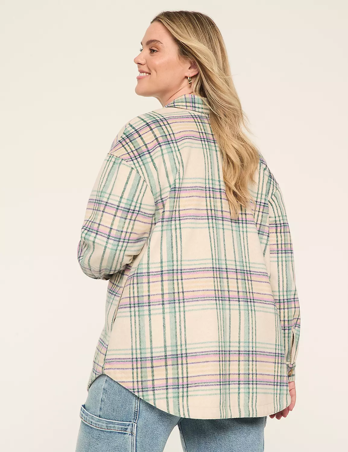 Button-Front Plaid Shacket Shirt Multi Plaid 3 Button-Front Plaid Shacket Shirt Multi Plaid