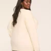Whip-Stitch Button-Front Cardigan Cream 2 Whip-Stitch Button-Front Cardigan Cream -Lanebryant Shop 413050 0000116412 Back