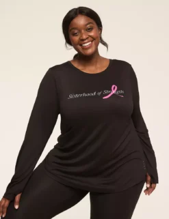 LIVI Soft Long-Sleeve Sisterhood Of Strength BCRF Graphic Tee Black 9 LIVI Soft Long-Sleeve Sisterhood Of Strength BCRF Graphic Tee Black -Lanebryant Shop 413077 0000113708