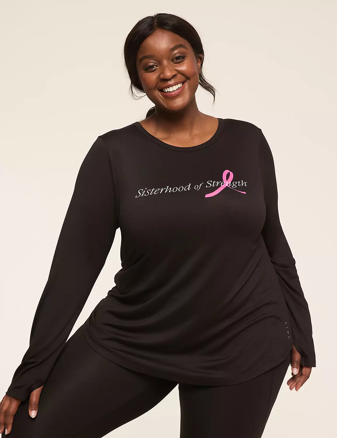 LIVI Soft Long-Sleeve Sisterhood Of Strength BCRF Graphic Tee Black 6 LIVI Soft Long-Sleeve Sisterhood Of Strength BCRF Graphic Tee Black - Image 4