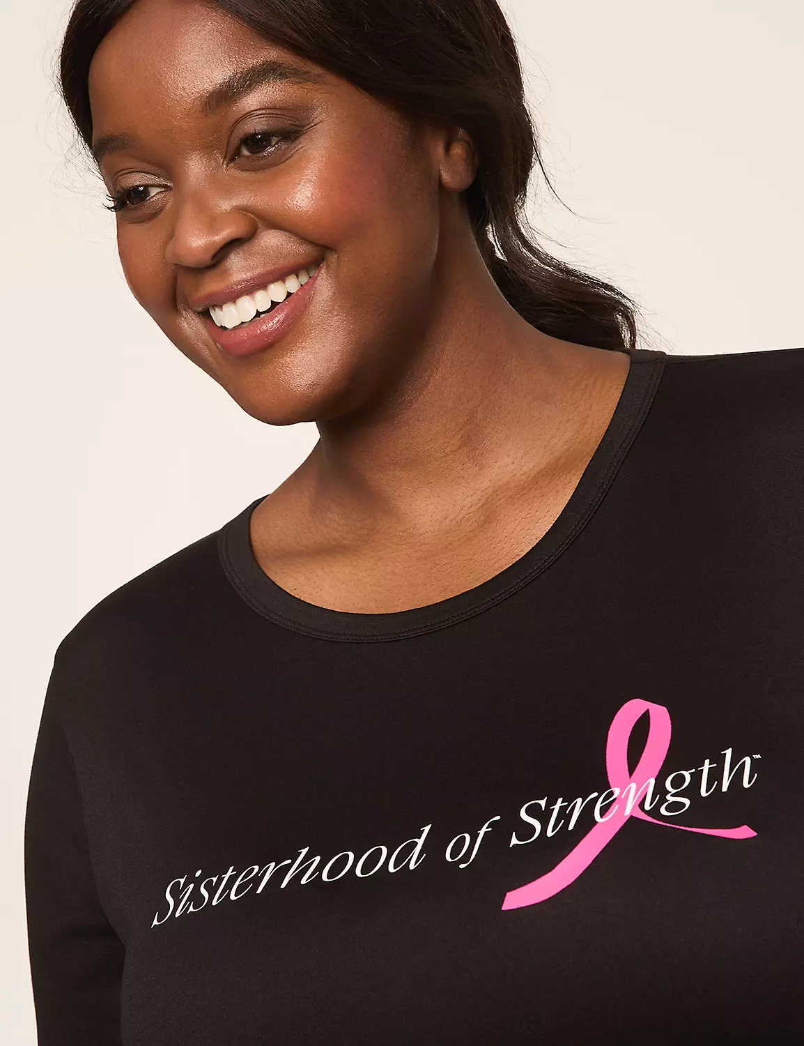 LIVI Soft Long-Sleeve Sisterhood Of Strength BCRF Graphic Tee Black 5 LIVI Soft Long-Sleeve Sisterhood Of Strength BCRF Graphic Tee Black - Image 3