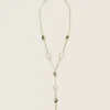 Goldtone & Pave Y-Necklace Gold