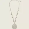 Silvertone Western Filigree Single-Row Necklace Silver
