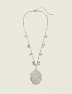 Silvertone Western Filigree Single-Row Necklace Silver
