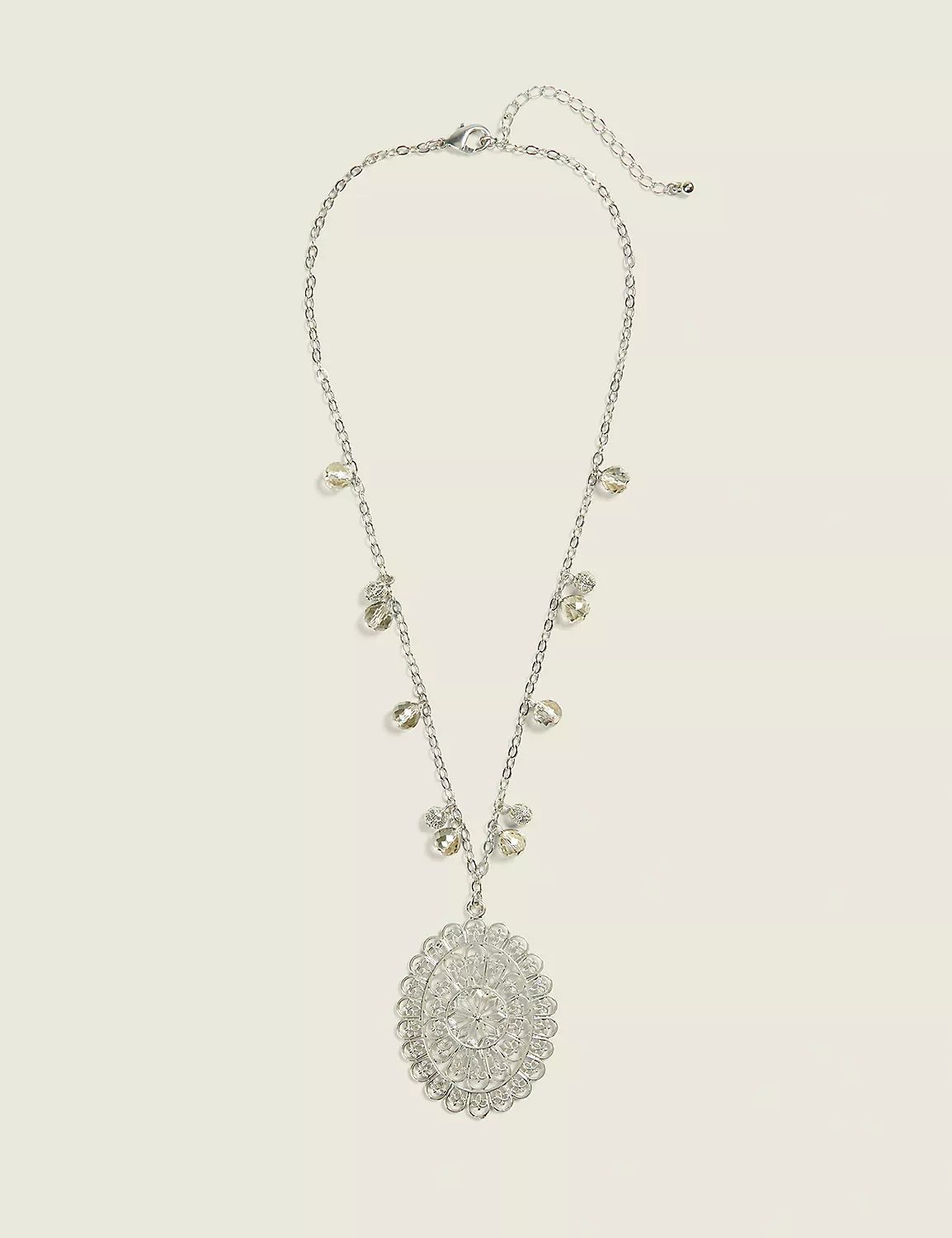 Silvertone Western Filigree Single-Row Necklace Silver 3 Silvertone Western Filigree Single-Row Necklace Silver