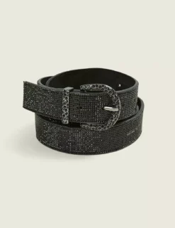 Rhinestone Belt Black