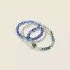 Blue & Silvertone Beaded Stretch Bracelet Pack Silver 2 Blue & Silvertone Beaded Stretch Bracelet Pack Silver -Lanebryant Shop 413158 0000005252