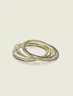 Mixed Metal Bangle Bracelet Set Mixed Metal