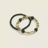Black & Goldtone Stretch Bracelet 2-Pack Gold 2 Black & Goldtone Stretch Bracelet 2-Pack Gold -Lanebryant Shop 413166 0000005237