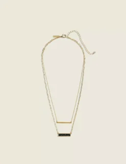 Goldtone & Black Druzy Double-Layer Necklace Gold