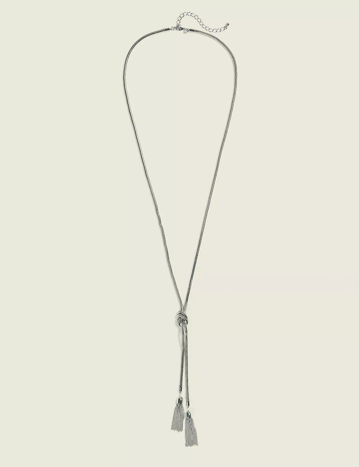Silver Tassle Pendant Necklace Silver 3 Silver Tassle Pendant Necklace Silver